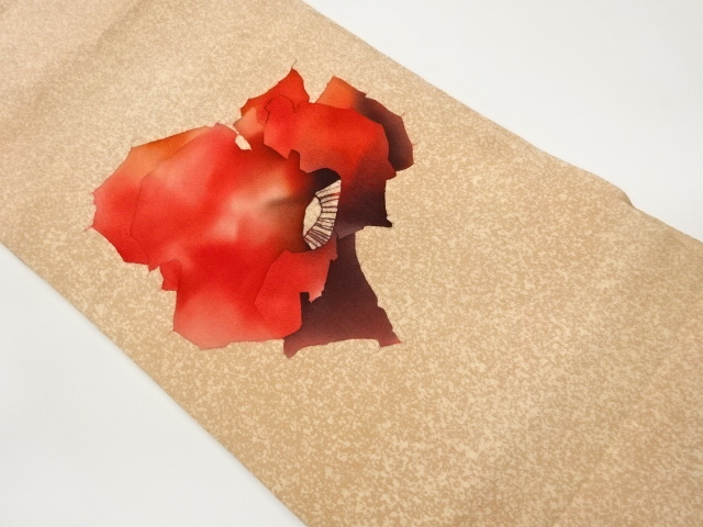 JAPANESE NAGOYA OBI / CHIRIMEN / ABSTRACT FLOWER